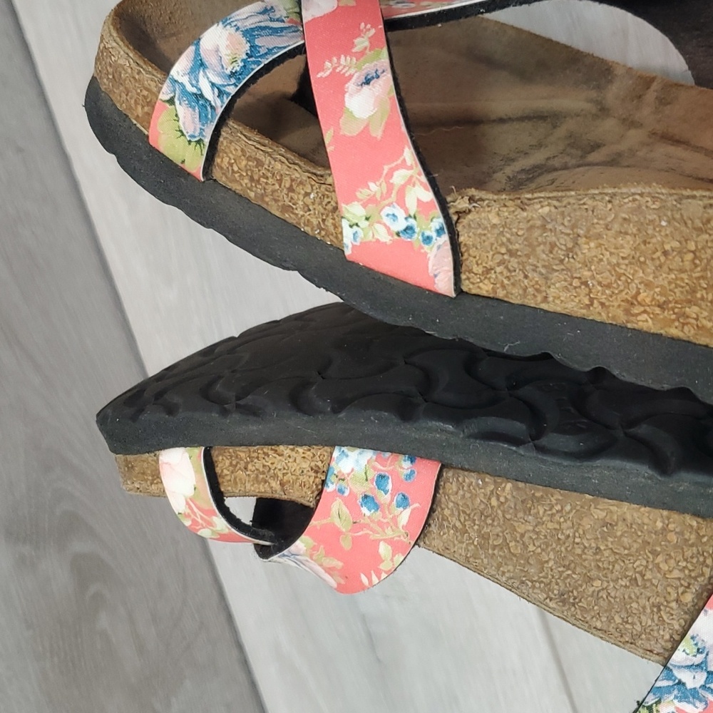 Sold Birkenstock Papillio Loop Toe Floral Leather Sandals Flats shoes sz 39/8 - Picture 9 of 11